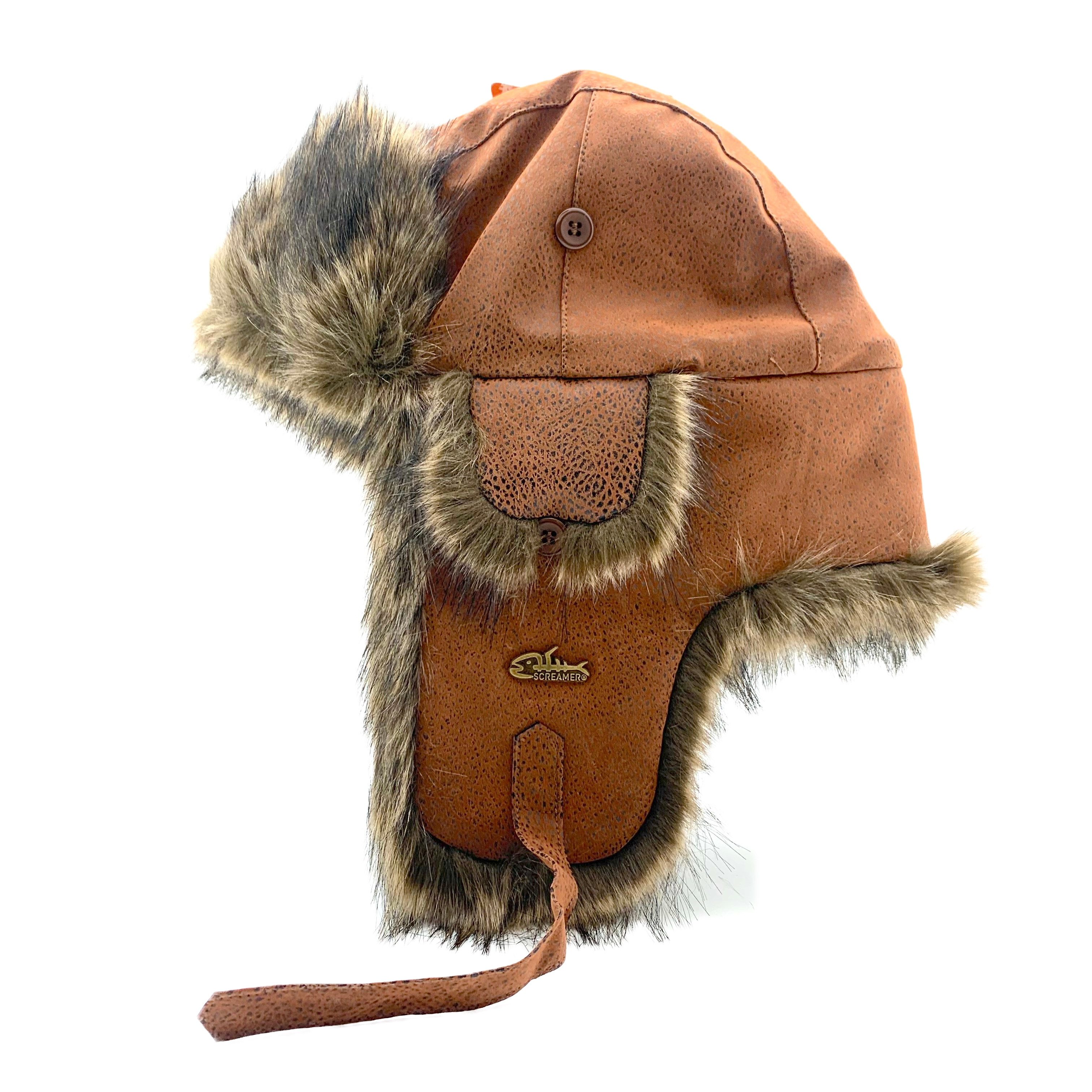 Cornell Oilskin Faux Fur Trapper Hat