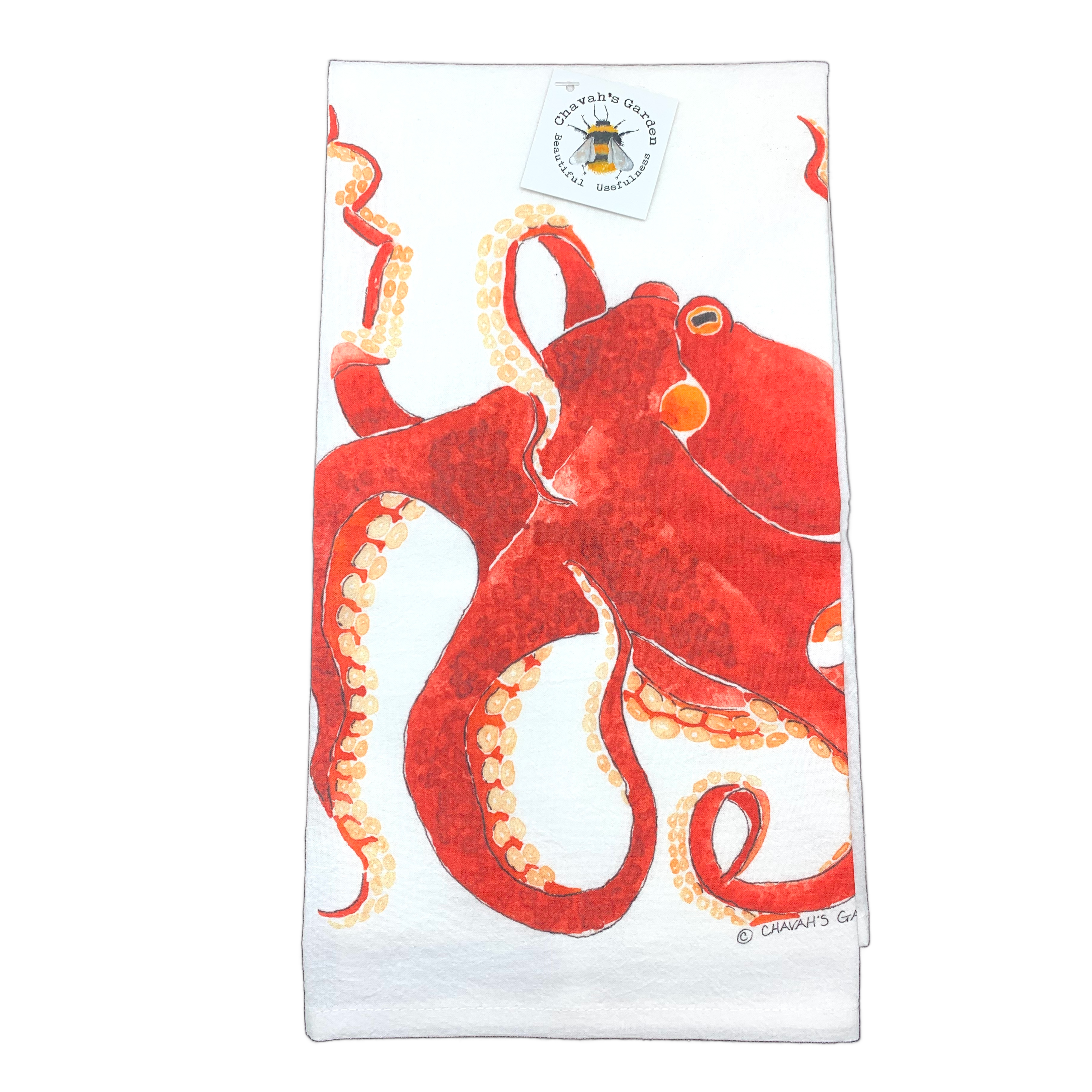 Octopus Flour Sack Tea Towel