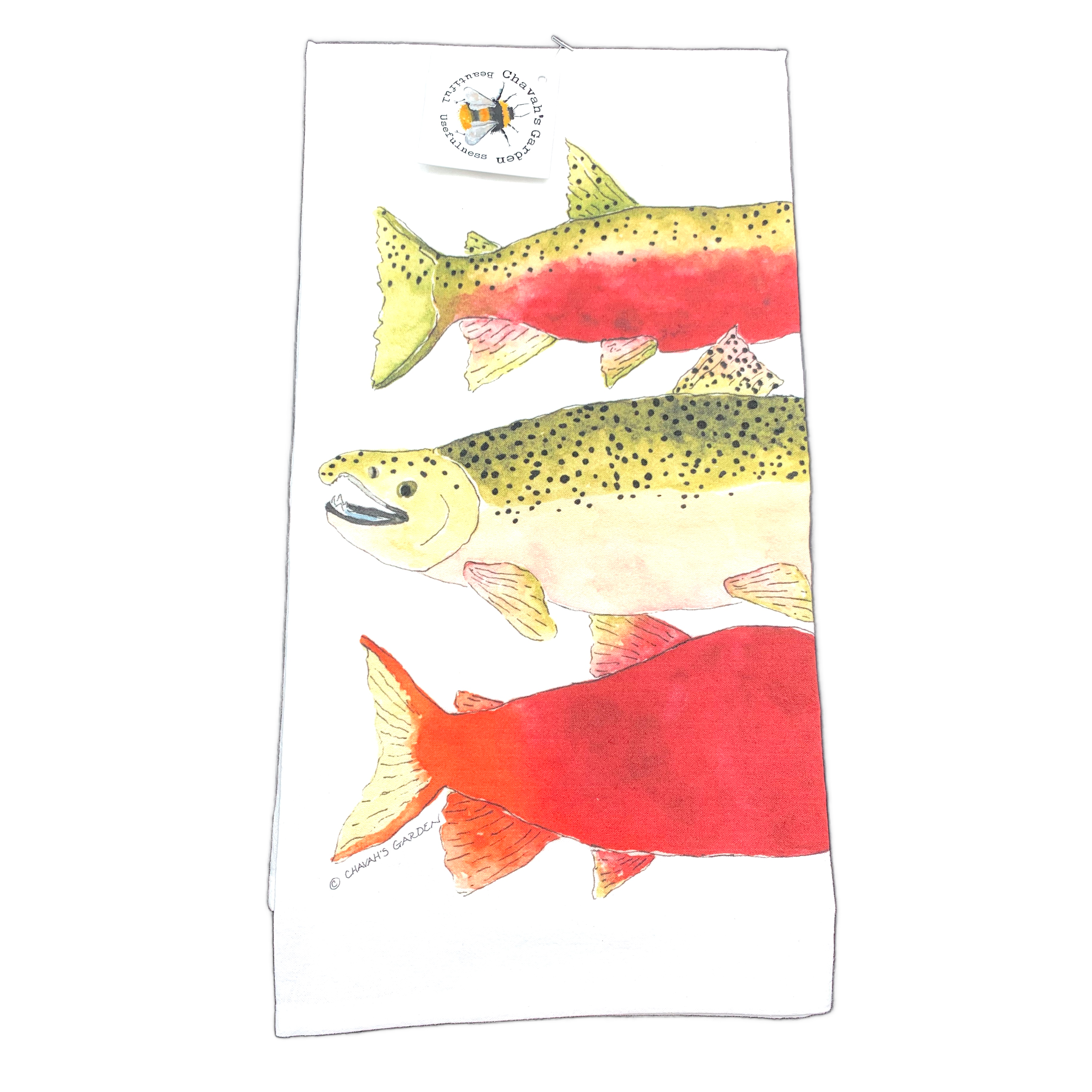 Salmon Flour Sack Tea Towel