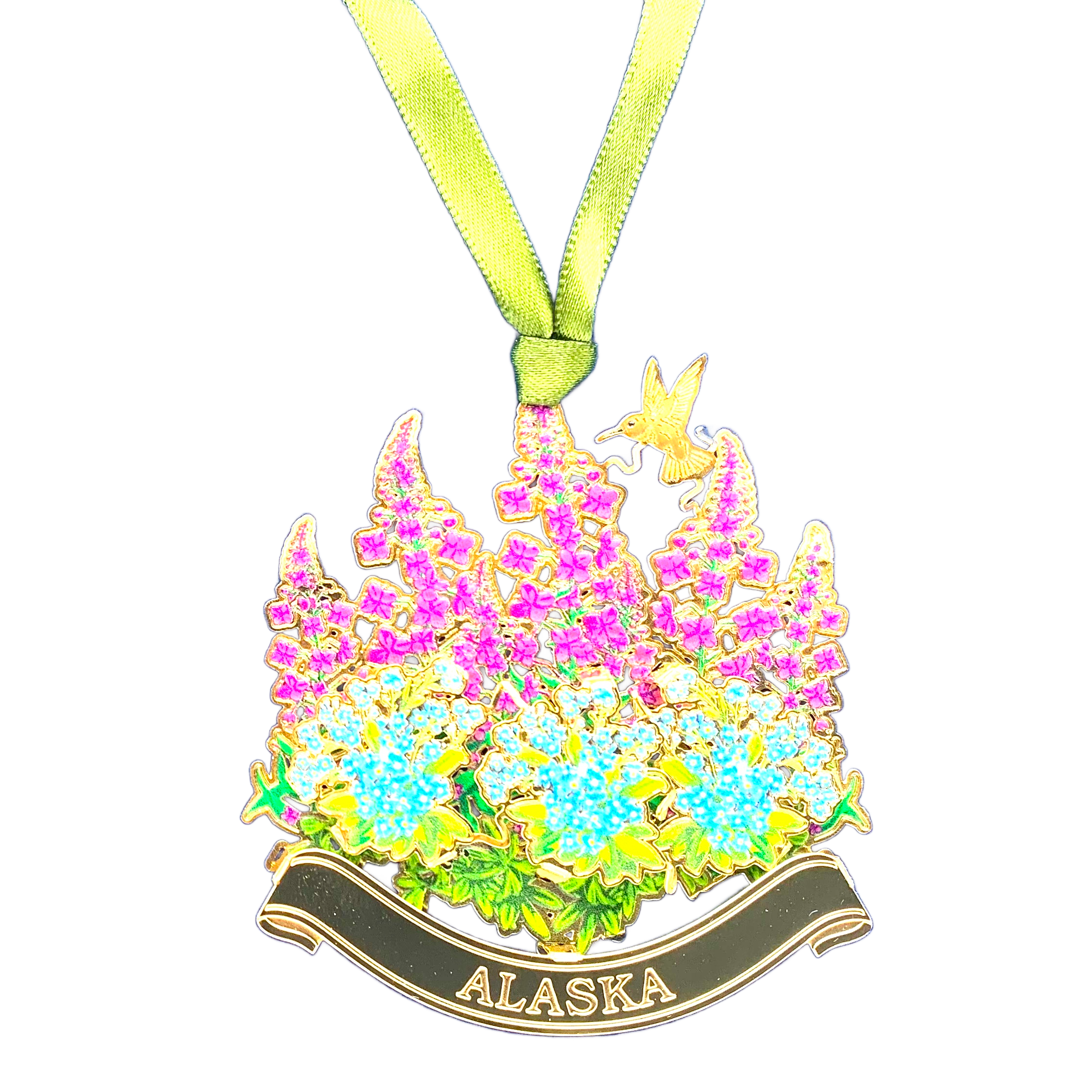 Wildflowers Alaska Metal Ornament