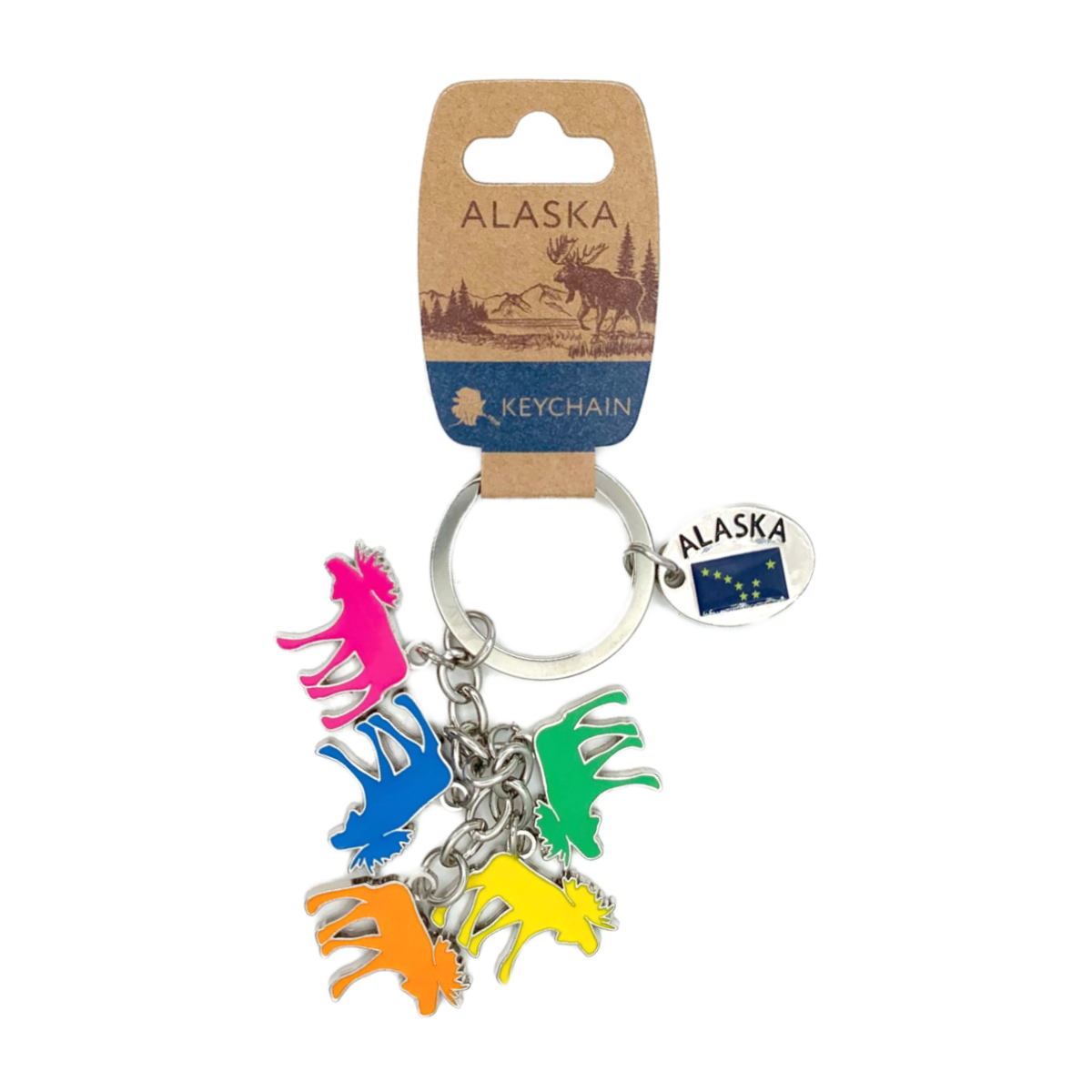 Moose Charms Alaska Keychain